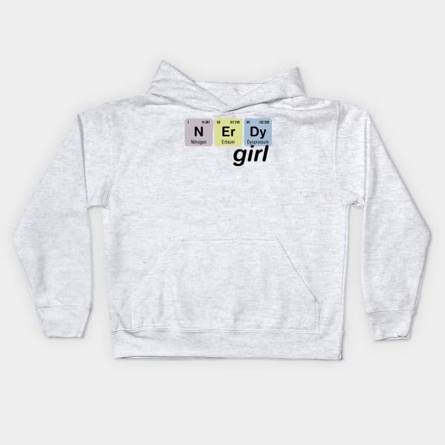 N Er Dy - Nerdy Girl Kids Hoodie by oddmatter